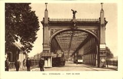 CPA Strasbourg Pont du Rhin Tramway