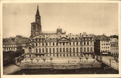 CPA La Douce France Strasbourg Bas Rhin Le Palais de Rohanet la Cathedrale 