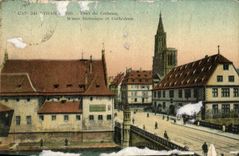 CPA Strasbourg Pont du Corbeau Musee historique et Cathedrale 