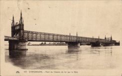 CPA Strasbourg Pont du Chemin de fer sur le Rhin 