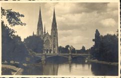 CPA Strasbourg l'Eglise protest St Paul 