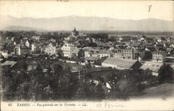 CPA Tarbes vue generale sur les Pyrenees 