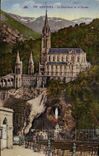 CPA Lourdes La Basilique et la Grotte 