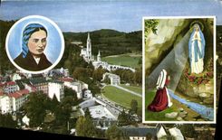 CPA Lourdes Hautes Pyrenees vue generale l'Apparition 