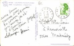 CPA Lourdes Hautes Pyrenees vue generale l'Apparition 