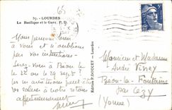 CPA Lourdes La Basilique et le Gave 