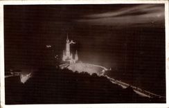 CPA Lourdes La Basilique illuminee 