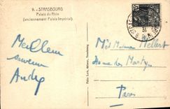 CPA Strasbourg Palais du Rhin anciennement Palais Imperial 