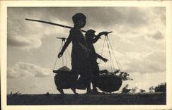 CPA Folklore Paniers