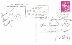 CPA Lourdes la Basilique et le Pic du Jer 