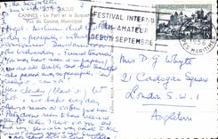 CPA La Cote d'Azur Cannes le port et le Suquet vus du Casino Municipal Bateaux