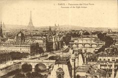 CPA Paris Panorama des Huit Ponts Tour Eiffel