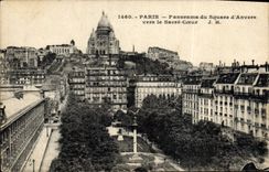 CPA Paris Panorama du Square d'Anvers vers le Sacre Coeur 