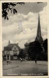 CPA Schwarzenbek Marktplatz mit Kirche und Post 