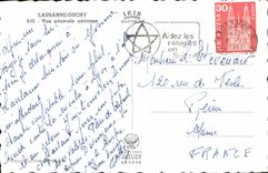 CPM Lausanne Ouchy Vue generale aerienne 