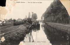 CPA Somme Vue du canal et du quai 