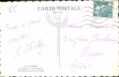 CPA Lourdes La Basilique vue plongeante 