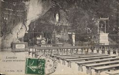 CPA Lourdes La grotte miraculeuse 