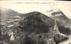 CPA Lourdes La Basilique et le Casino vus de la Ville Sion 