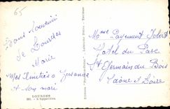 CPA Lourdes L'Apparition 