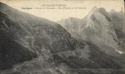 CPA Les Hautes Pyrenees Bagneres Route du Tourmalet Pics d'Espade et du Campanat 