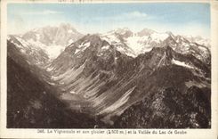 CPA Le Vignemale et son Glacier et la Vallee du Lac de Gaube 