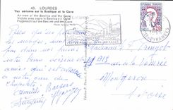 CPA Lourdes vue aerienne sur la Basilique et le Gave 