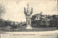 CPA Lourdes Vierge et Esplanade 