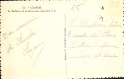 CPA Lourdes la Basilique et le Monument interallie 