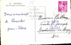 CPA Lourdes vue d'ensemble sur la Basilique 