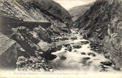 CPA Route de Luz a Gavarnie vue prise entre Saint Sauveur et Gedre 