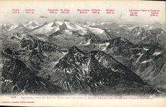 CPA Panorama pris du Pic du Midi sur la Haute Chaine des Pyrenees Partie centrale 