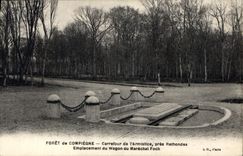 CPA Foret de Compiegne Carrefour de l'Armistice pres Rethondes Emplacement du Wagon du Marechal Foch