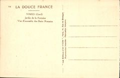 CPA Nimes Gard jardin de la Fontaine vue d'ensemble des Bains Romains 