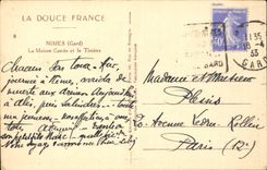 CPA Nimes Gard la Maison Carree et le Theatre 