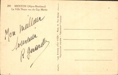 CPA Menton Alpes Maritimes la Ville Neuve vue du Cap Martin 