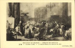 CPA Institut de France Abbaye de Chaalis Eugene Lami la Bibliotheque de Chaalis en 1856 