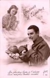 CPA Courrier d'Amour Femme Soldat Militaria