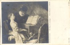 CPA La Leson de musique Fragonard