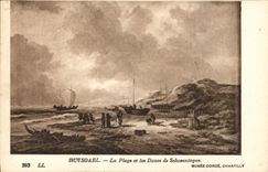 CPA Ruysdael La Plage et les Dunes de Scheveningue Musee Conde Chantilly 