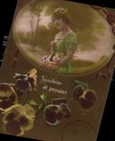 CPA Souvenir et pensees Femme
