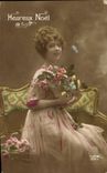 CPA Heureux Noel Femme