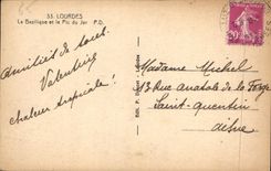 CPA Lourdes la basilique et le Pic du Jer 