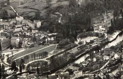 CPA Lourdes vue aerienne sur la Basilique et le Gave 