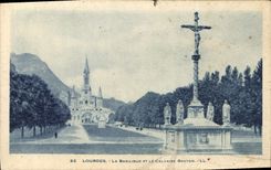 CPA Lourdes la Basilique et le Calvaire Breton 