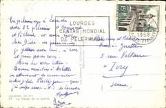 CPA Lourdes H P la Vierge de la Grotte 