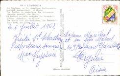 CPA Lourdes la Basilique en medaillons Ste Bennadette la Grotte 