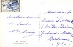 CPA Lourdes la Basilique et le Gave 