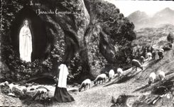 CPA Lourdes H P Apparition de la Sainte Vierge Reconstution 