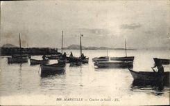 CPA Marseille Coucher de Soleil 